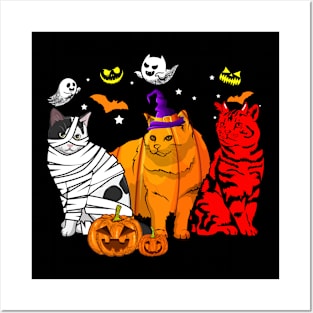 Funny Cat Halloween Costume Gift T-shirt Posters and Art